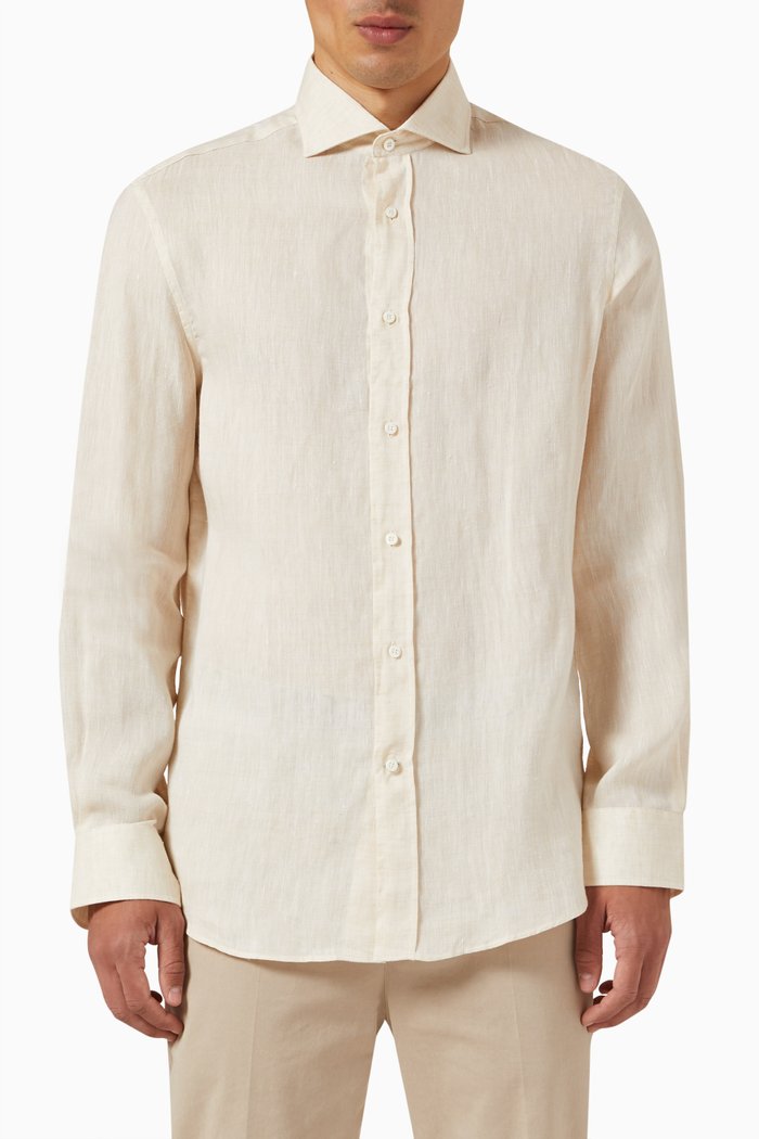 

Relaxed Fit Shirt in Linen, Neutral