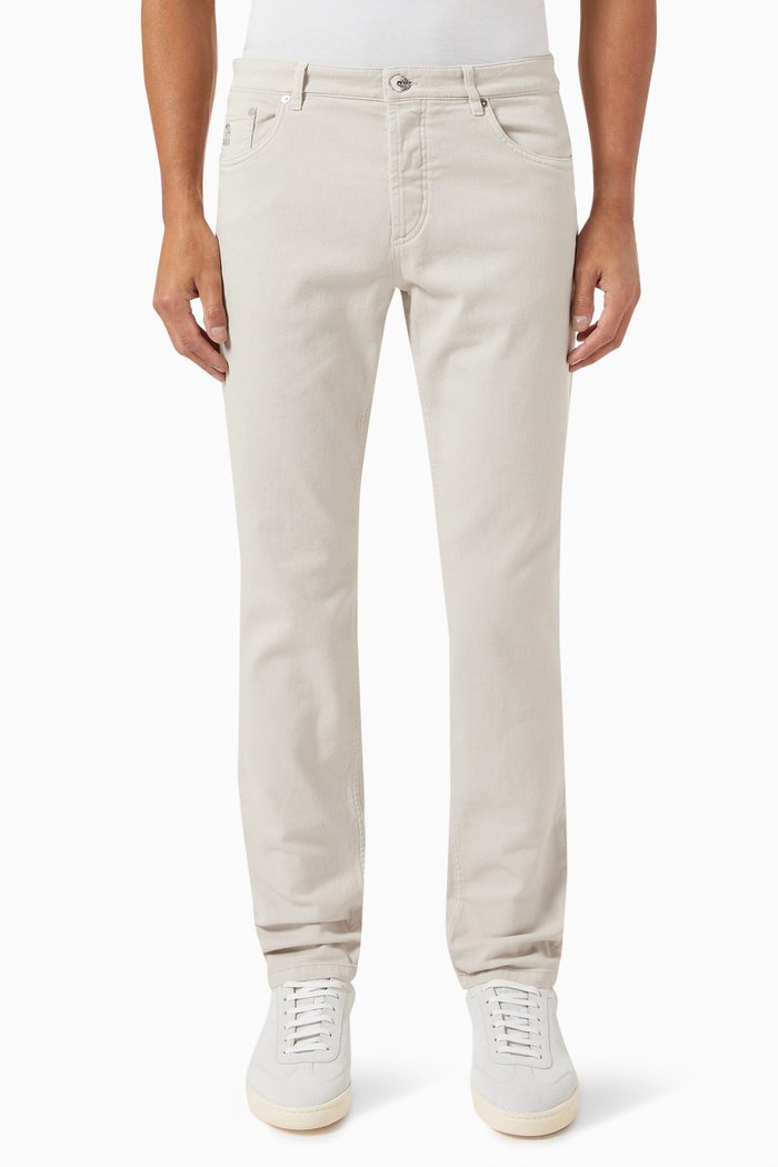 

Dyed Pants in Denim, White