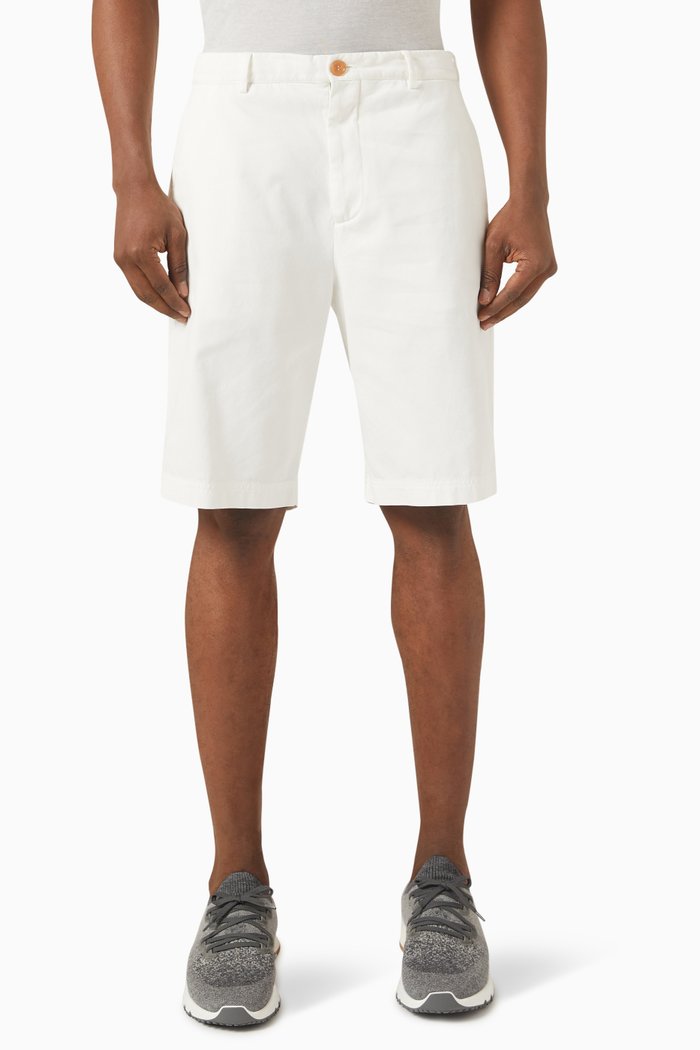 

Straight Fit Shorts in Cotton, White