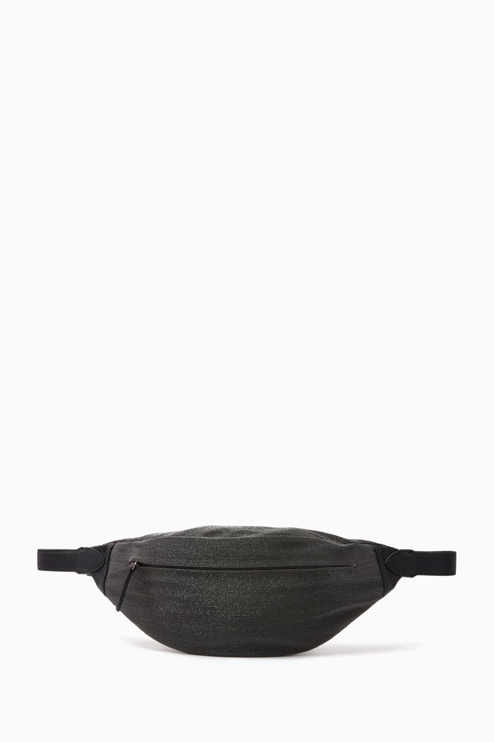 

Logo Zip Belt Bag in Calf leather, Grey