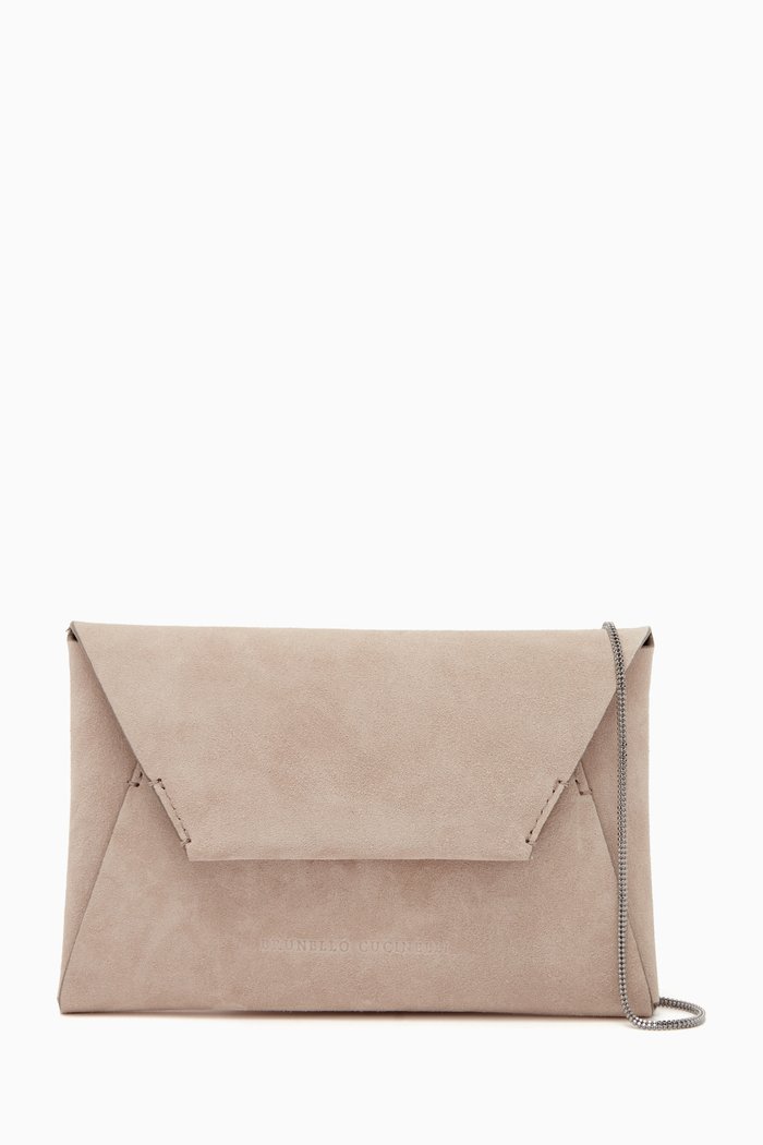 

Envelope Bag in Suede, Neutral