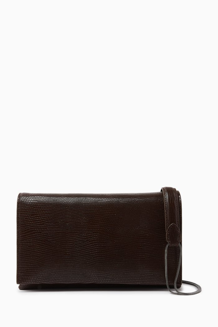 

City Crossbody Bag in Textured Leather, Brown