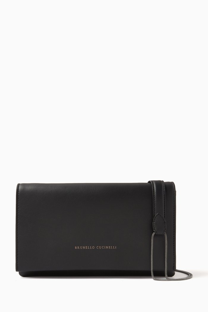 

City Crossbody Bag in Calf Leather, Black