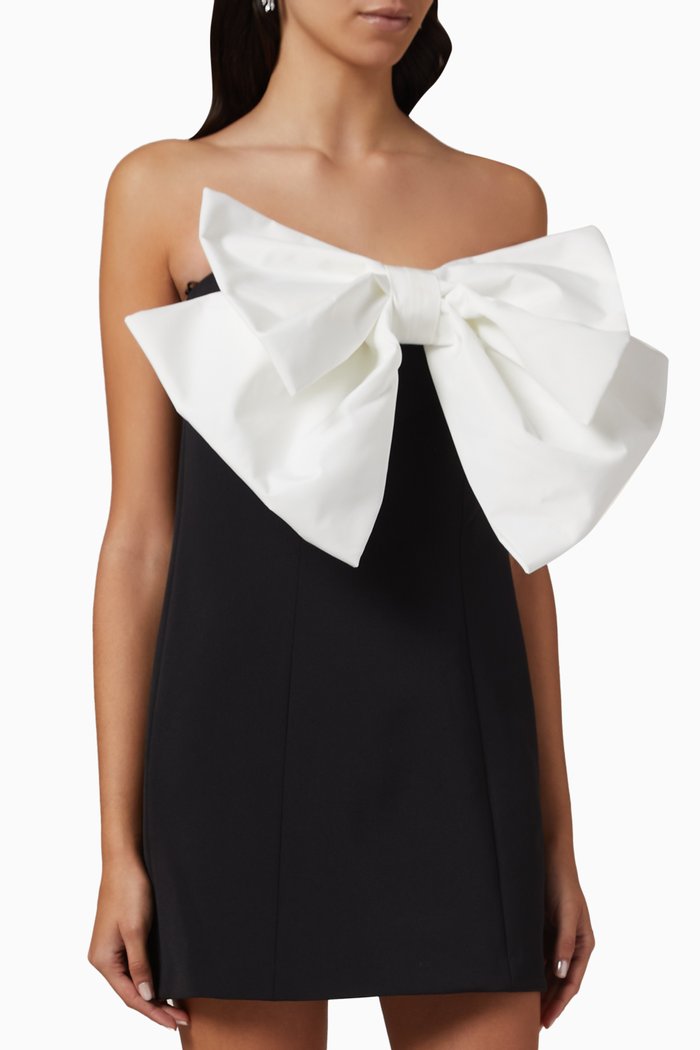 

Antigua Mini Dress in Stretch Crêpe Fabric, Black