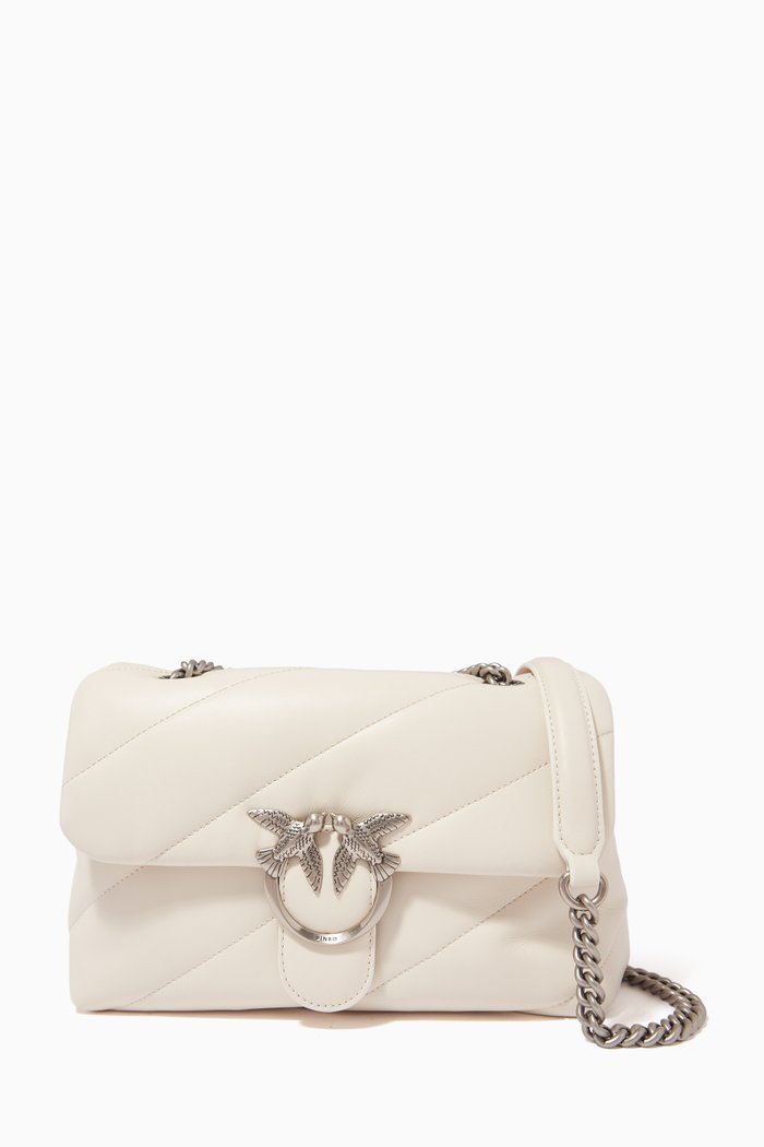 Love Classic Puff Bag in Nappa Leather, White