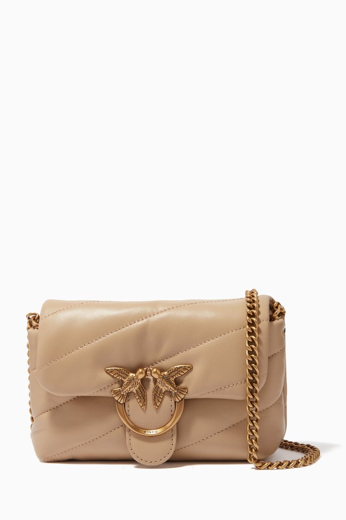 

Baby Love Puff Bag in Maxi Quilted Nappa, Neutral