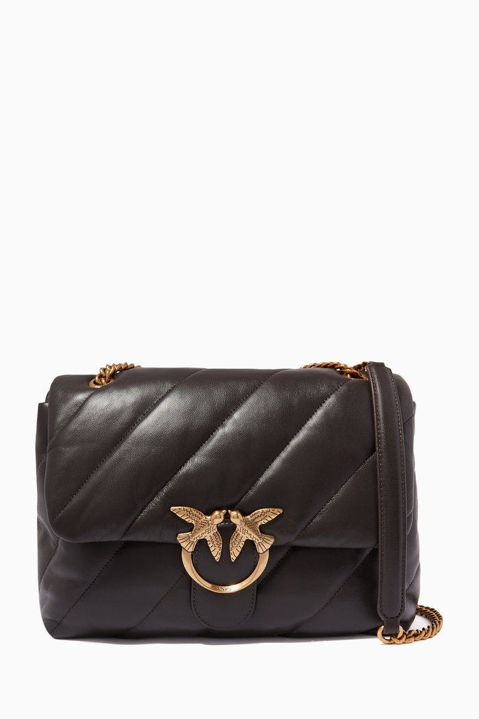 

Love Big Puff Bag in Nappa Leather, Grey