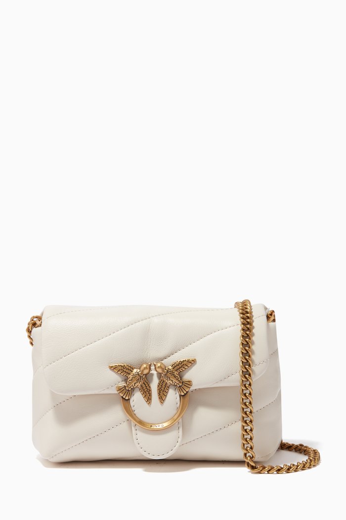 

Baby Love Puff Bag in Maxi Quilted Nappa, White