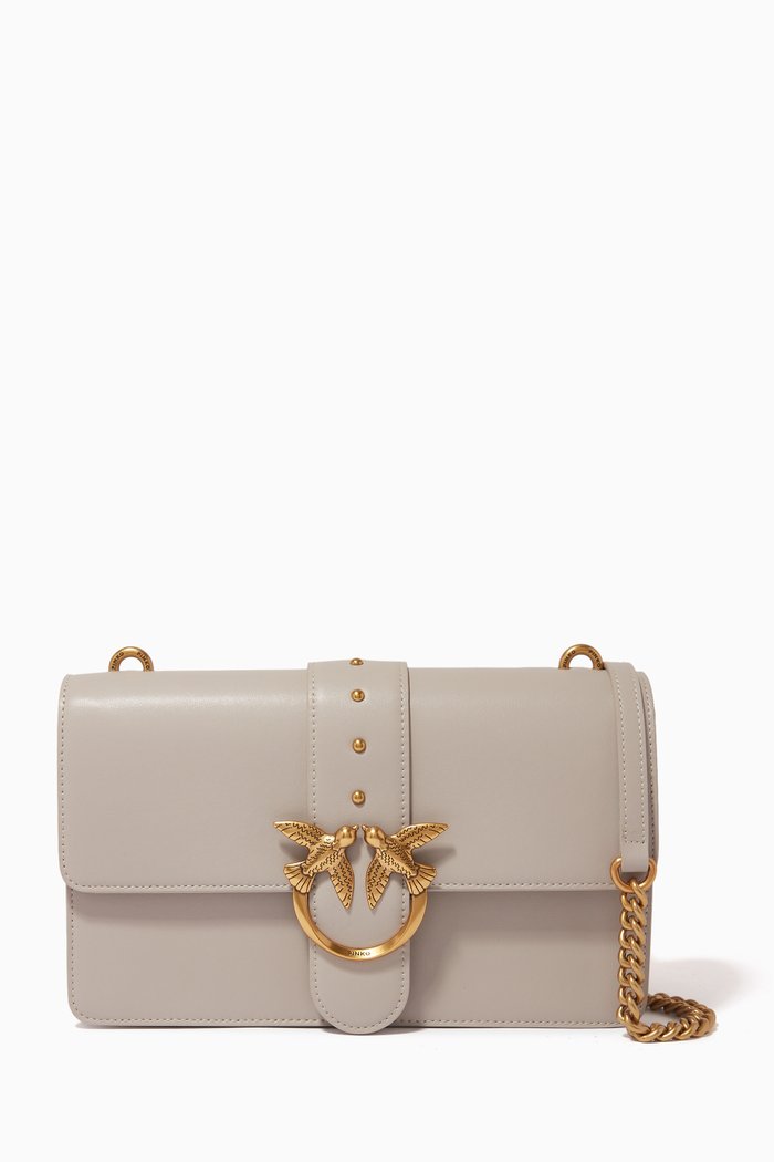 

Love Icon Classic Bag in Leather, Grey