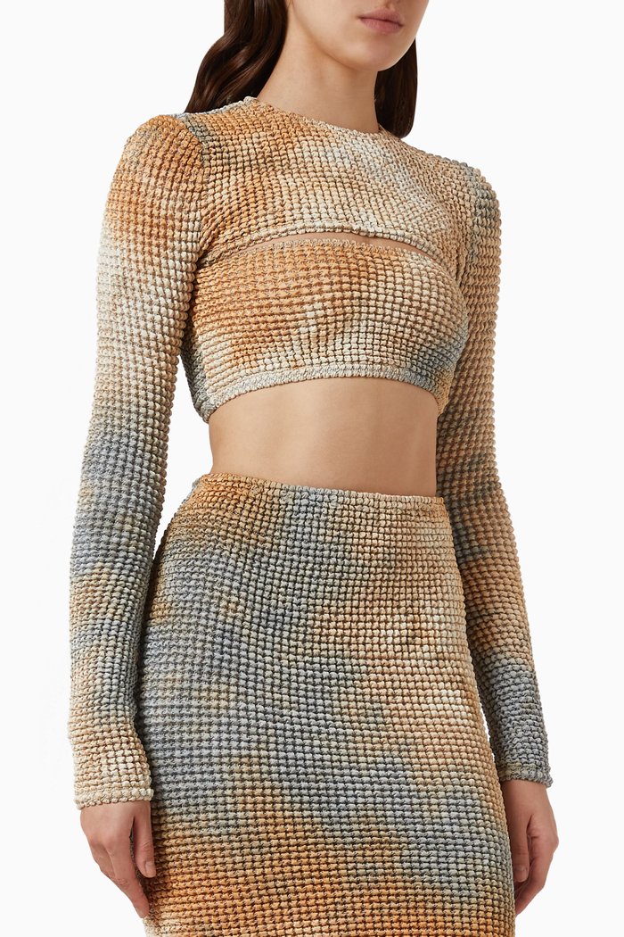 

Tie-dye Crop Top in Rayon, Neutral