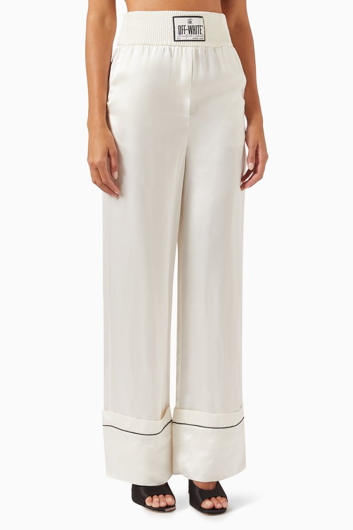 

Pyjama Pants in Satin, White