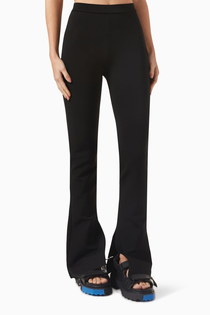 High-waisted Flared Legging in Crepe-jersey, Black