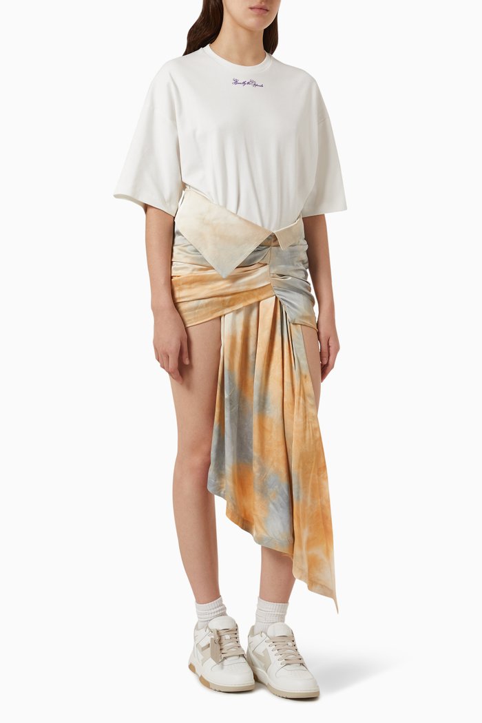 

Hybrid Draped T-shirt Dress, Neutral