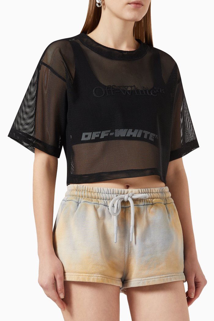 

Bookish Crop Top in Mesh, Black