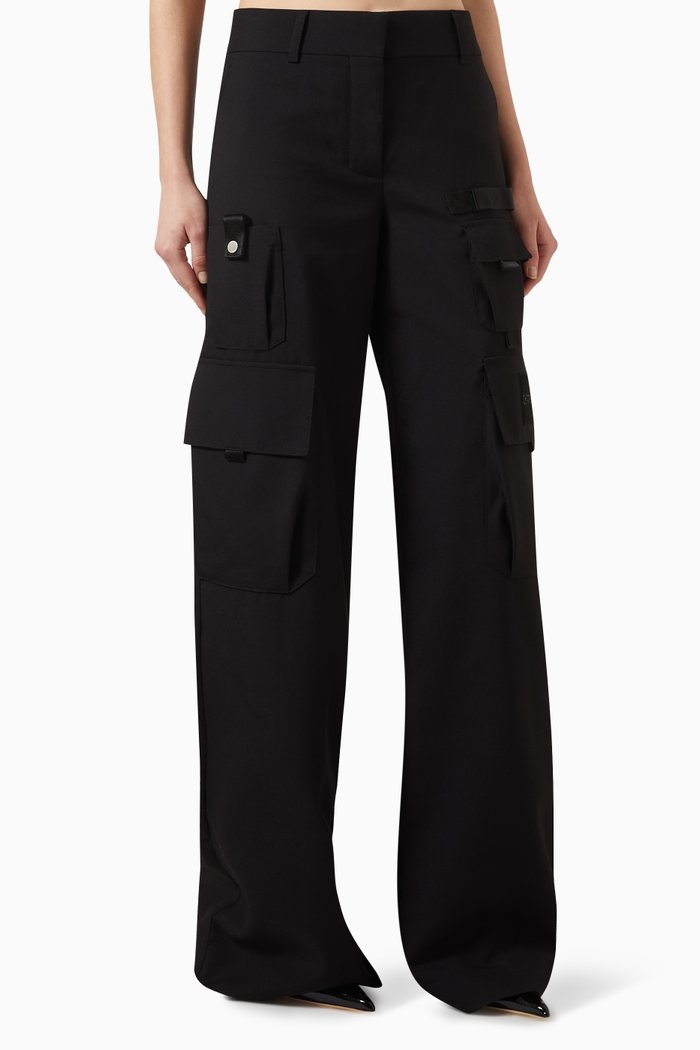 

Toybox Oversized Cargo Pants in Wool, Black