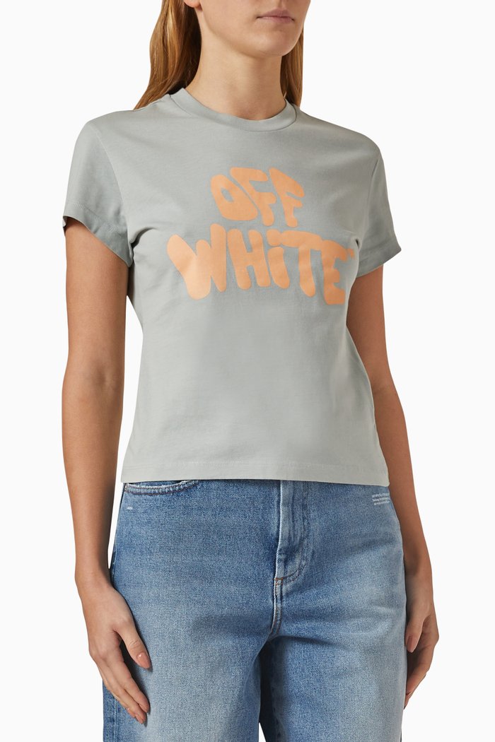 

70s Type Logo T-shirt in Jersey, Grey