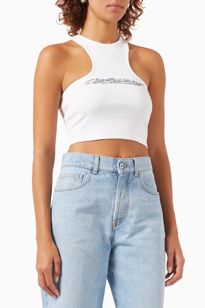 

Bling Baseball Rowing Top in Jersey, White