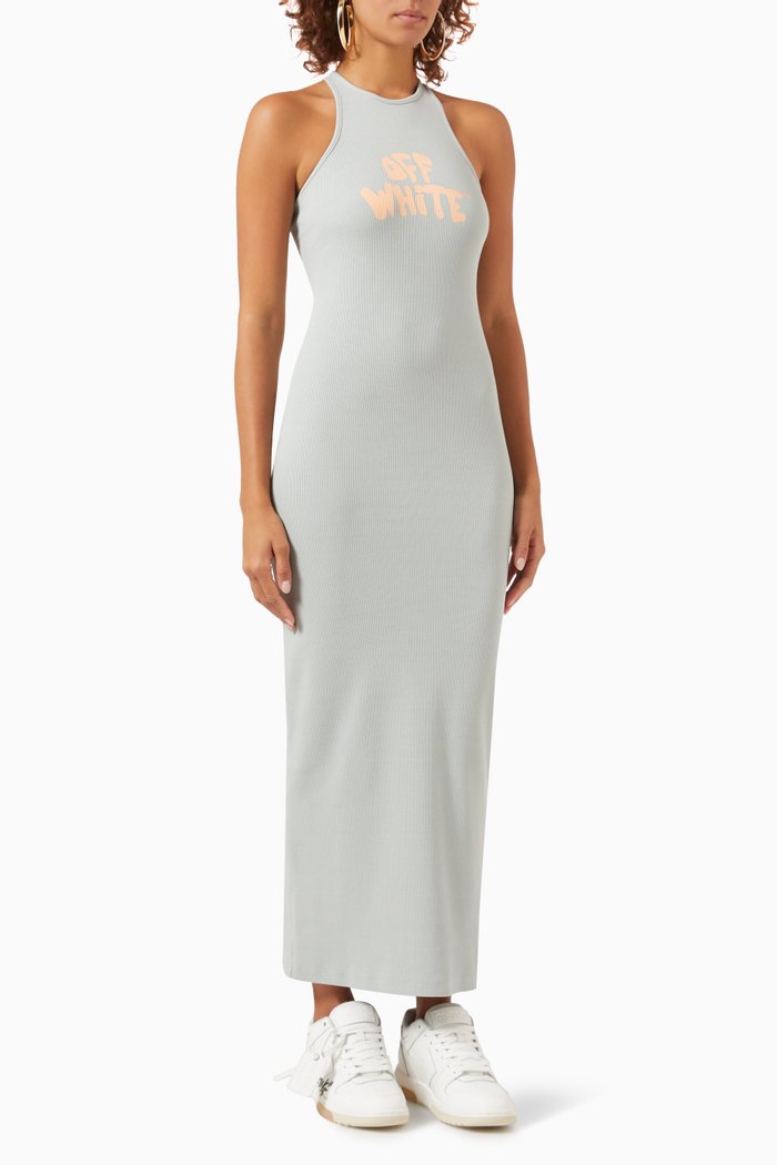 

Logo Maxi Dress in Jersey, Grey