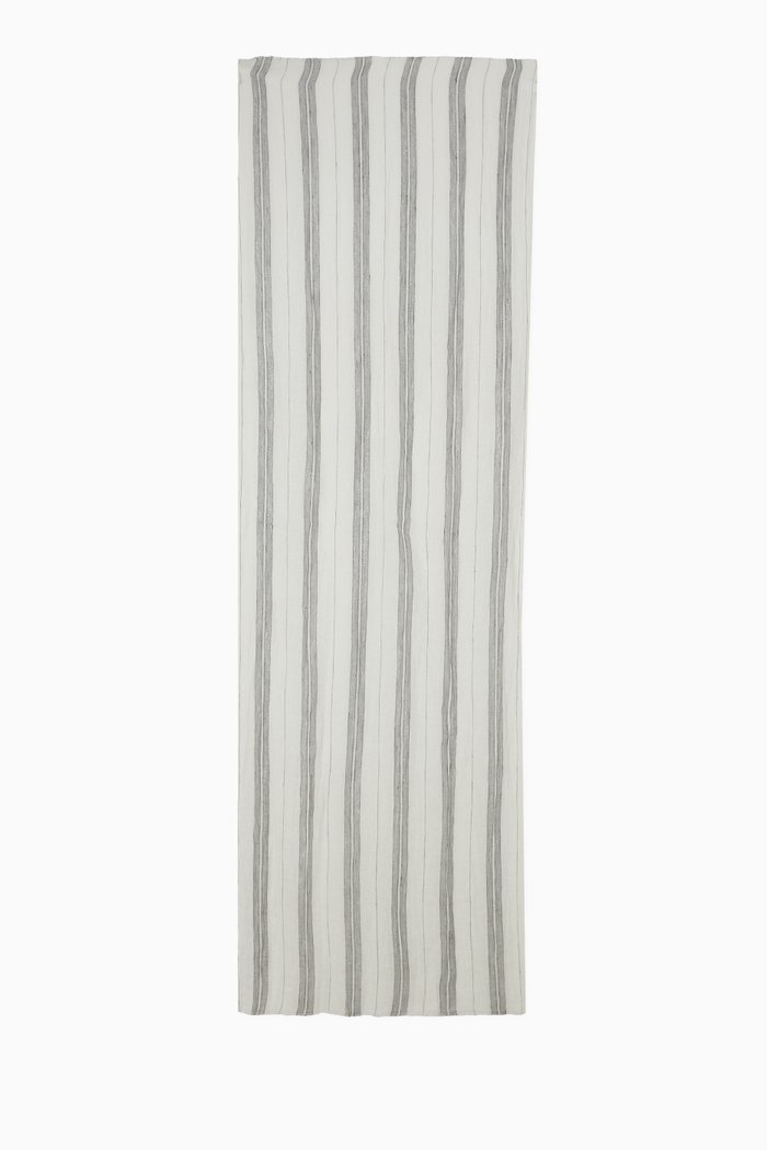 

Metallic Scarf in Linen, White