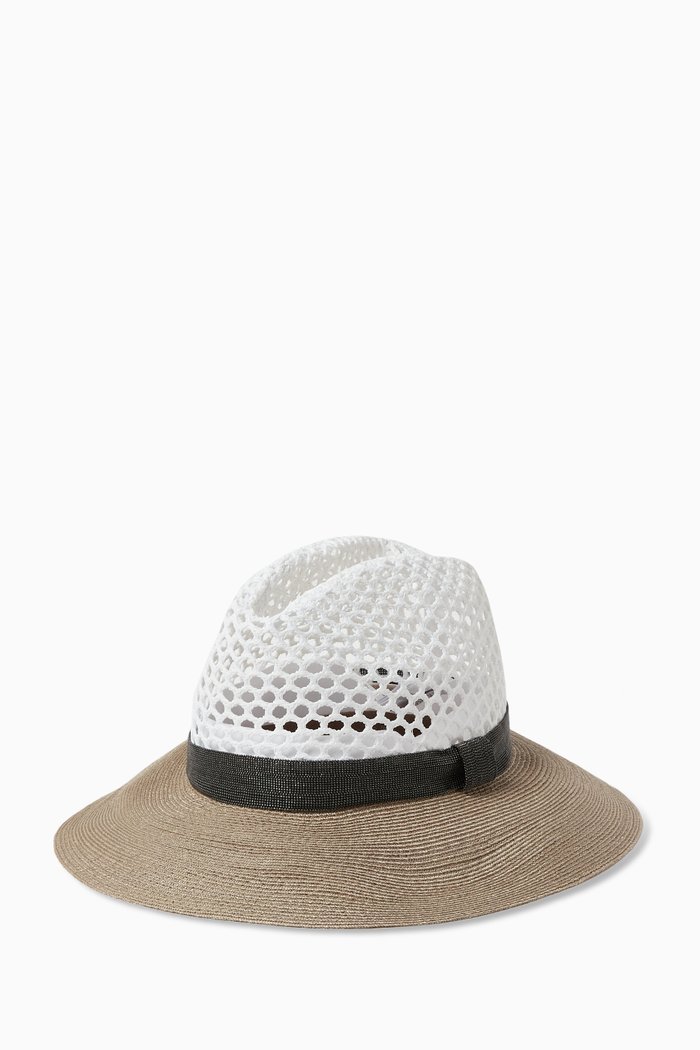 

Hat in Straw & Mesh, White