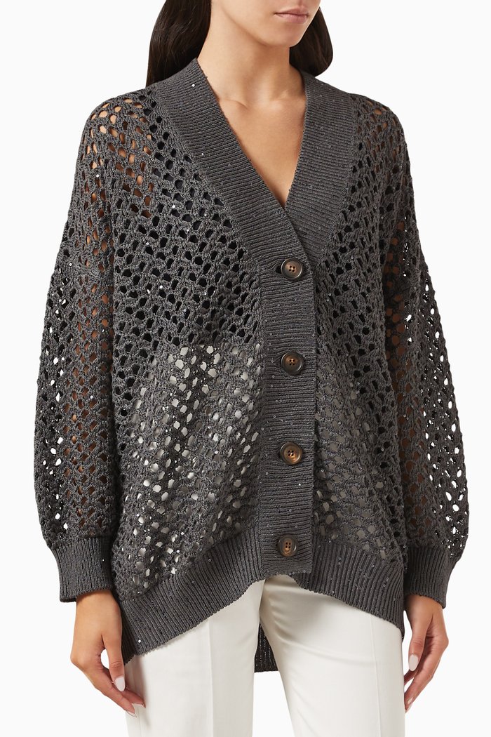 

Long-sleeve Cardigan, Grey