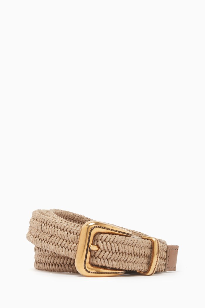 

Rustic Braided Belt in Linen, Neutral
