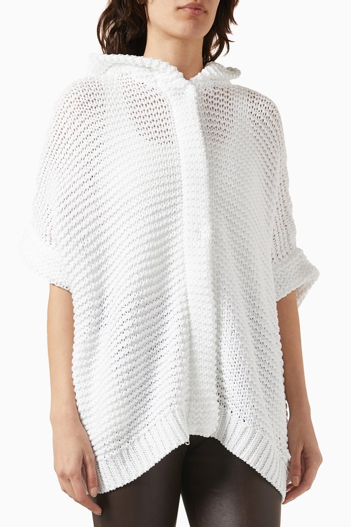 

Chunky Cardigan in Ribbed Knit, White