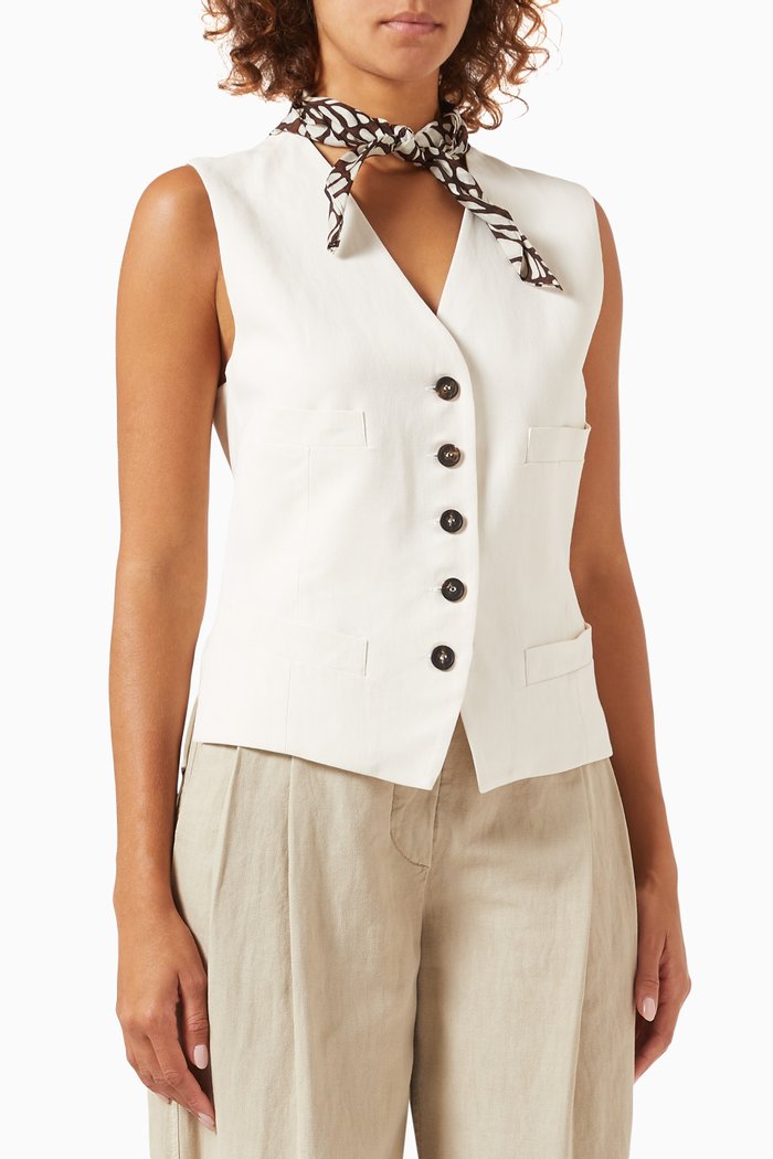 

Single-breasted Vest in Viscose-blend, Neutral