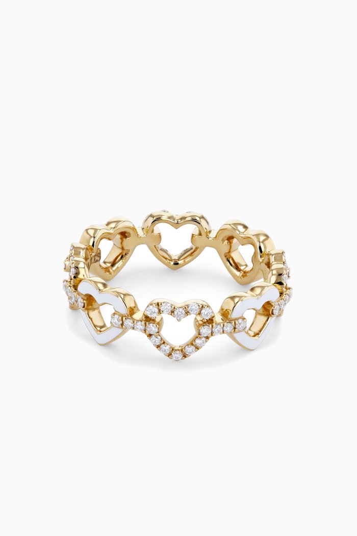 Hearts on Hearts Diamond Ring in 18kt Gold, White