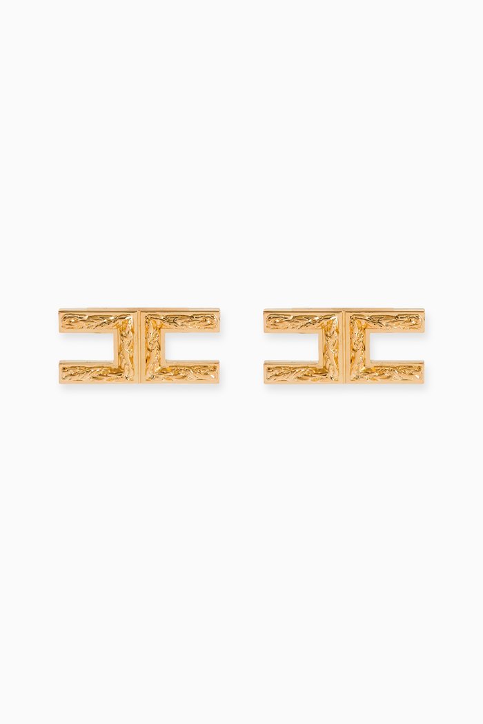 

Logo Stud Earrings in Metal, Gold