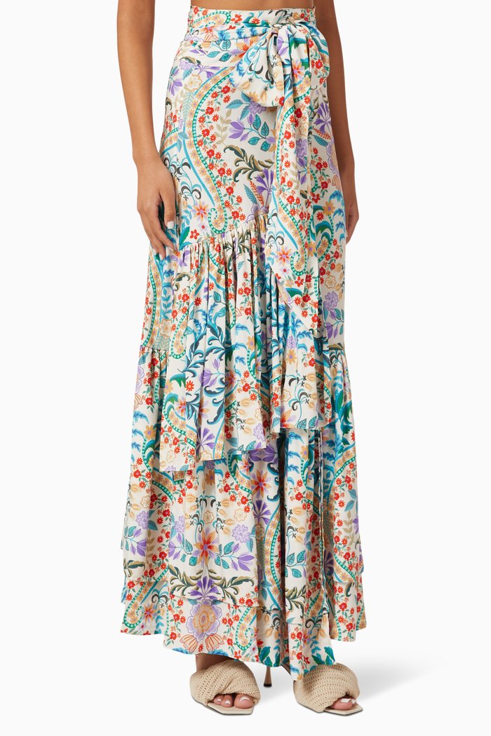 

Dana Maxi Skirt in Cotton Blend, Multicolour