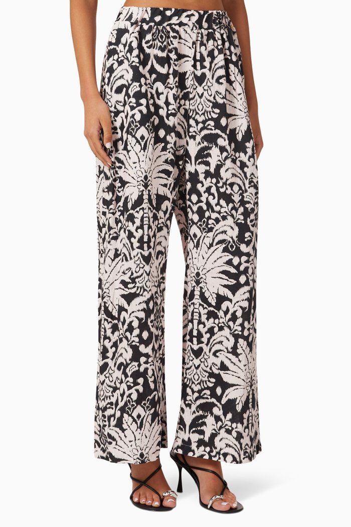 

Enith Wide-leg Pants in Cotton, Black