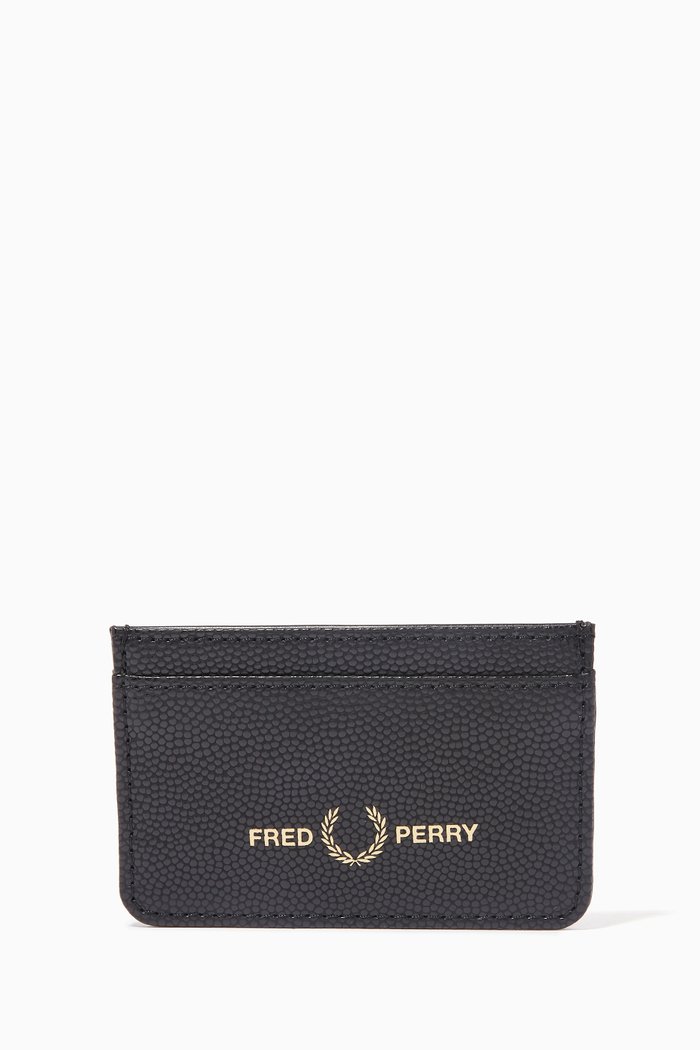 

Scotch Grained Textured Card Holder in Leather, Black