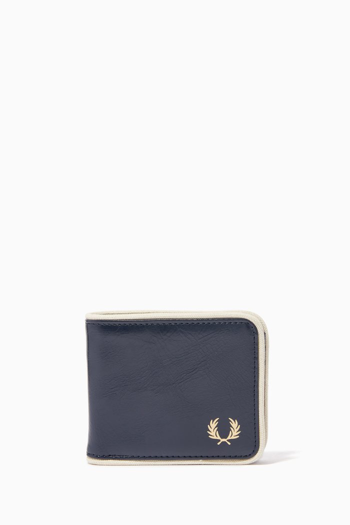 Classic Billfold Wallet in Textured PU, Blue