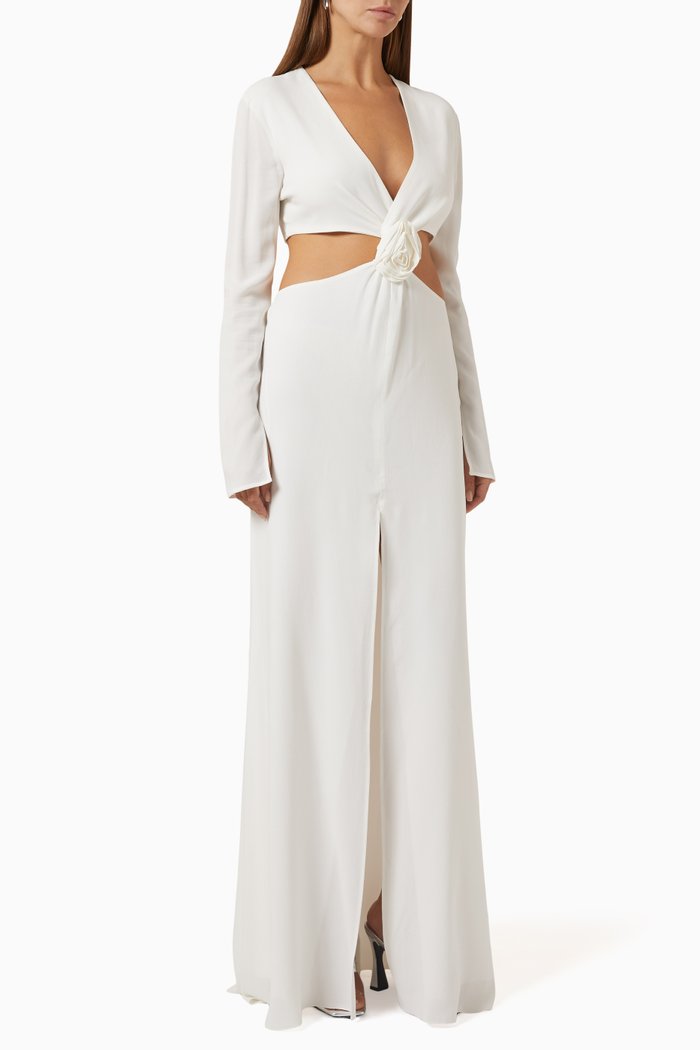 

Abito Rose Maxi Dress in Viscose, White