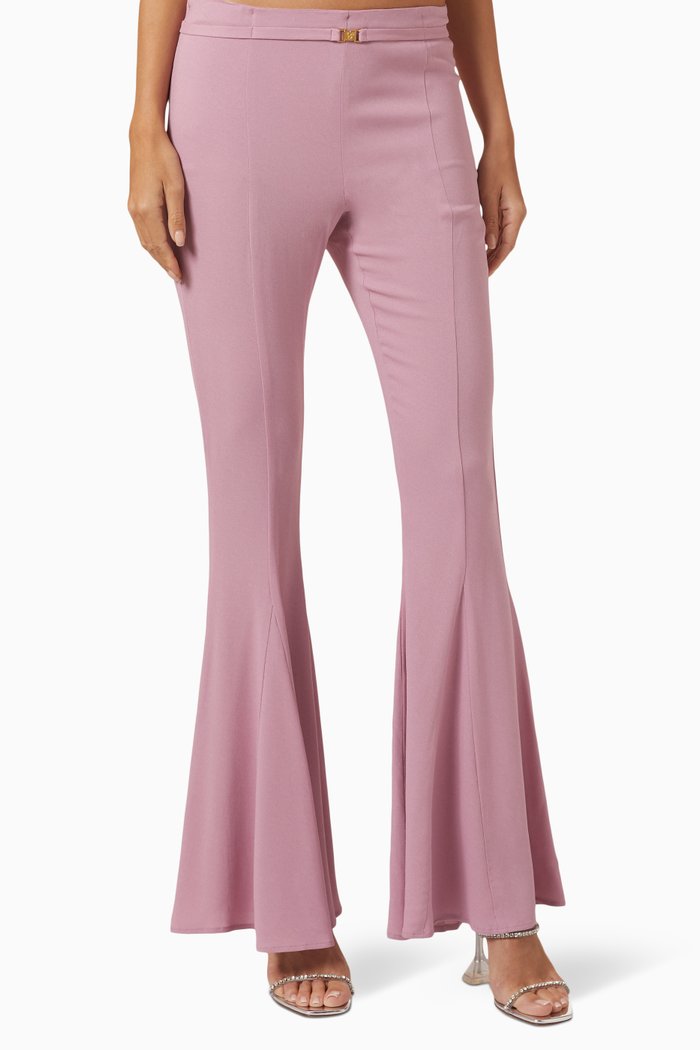 

Zampa Bell Bottom Pants in Viscose, Purple