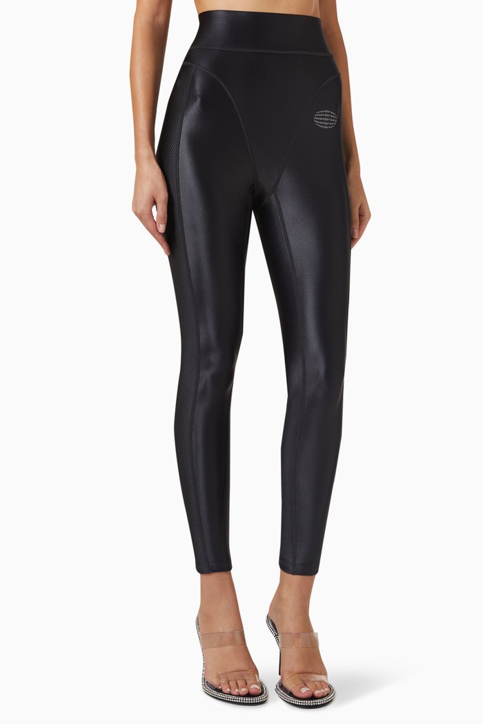 

Panty-line Leggings in Reflective Nylon, Black