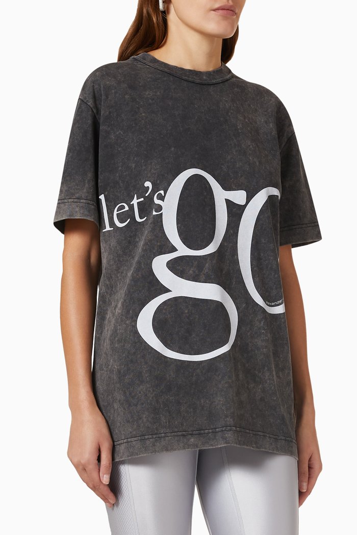 Let's Go T-shirt in Compact Jersey, Black
