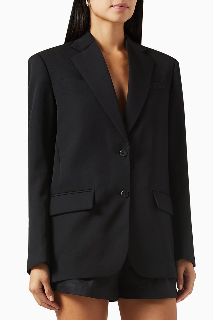 

Boxy-fit Blazer in Wool, Black