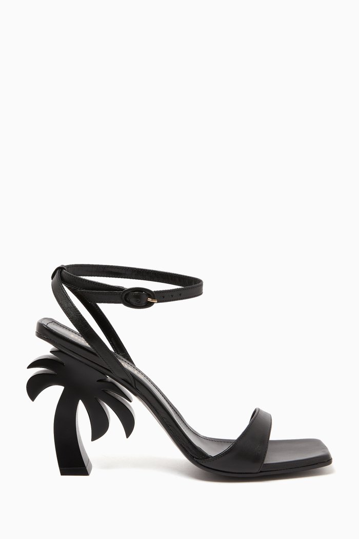Palm Beach 110 Sandals in Leather, Black