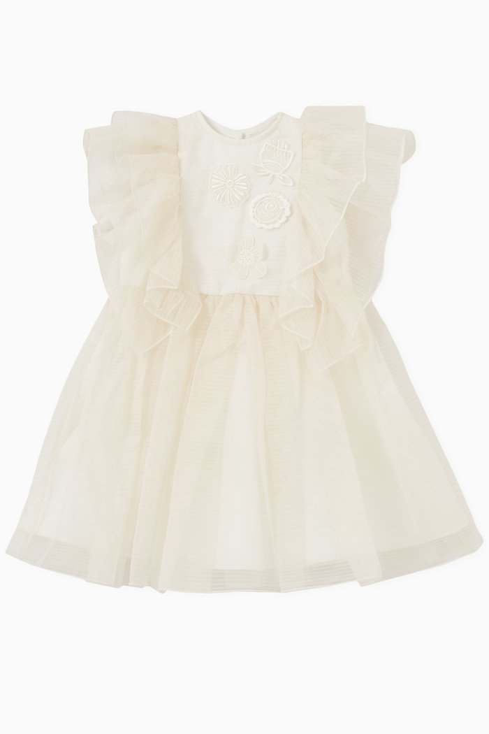 

Floral Ruffled Dress, Neutral