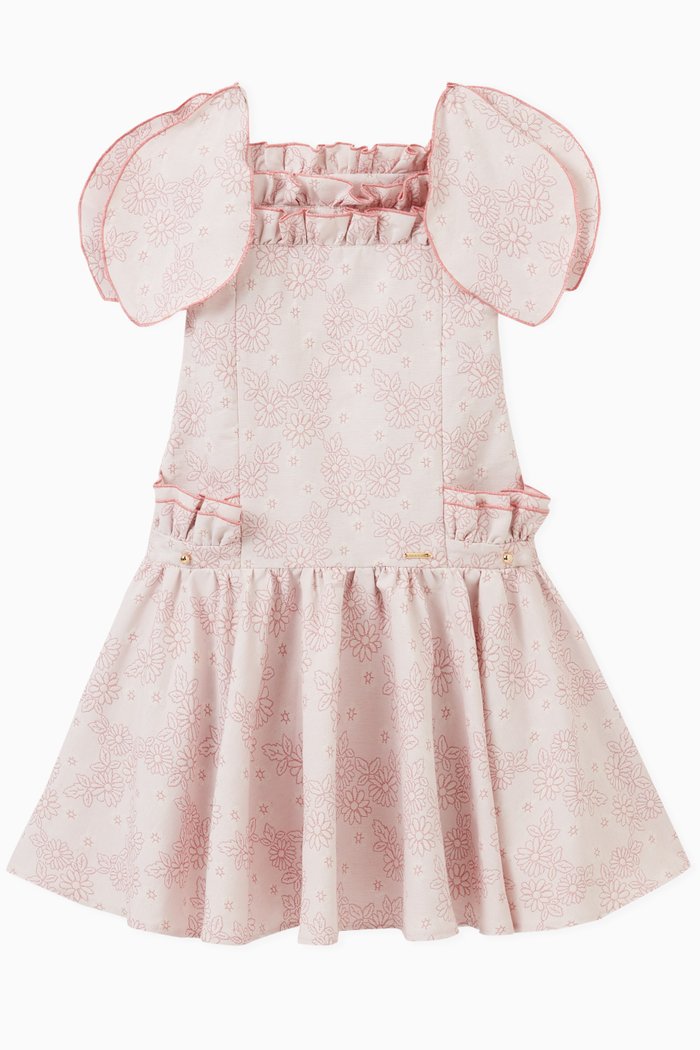 

Ruffled Floral Dress, Pink