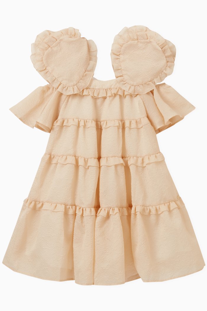 

Ruffled Bow Dress, Neutral
