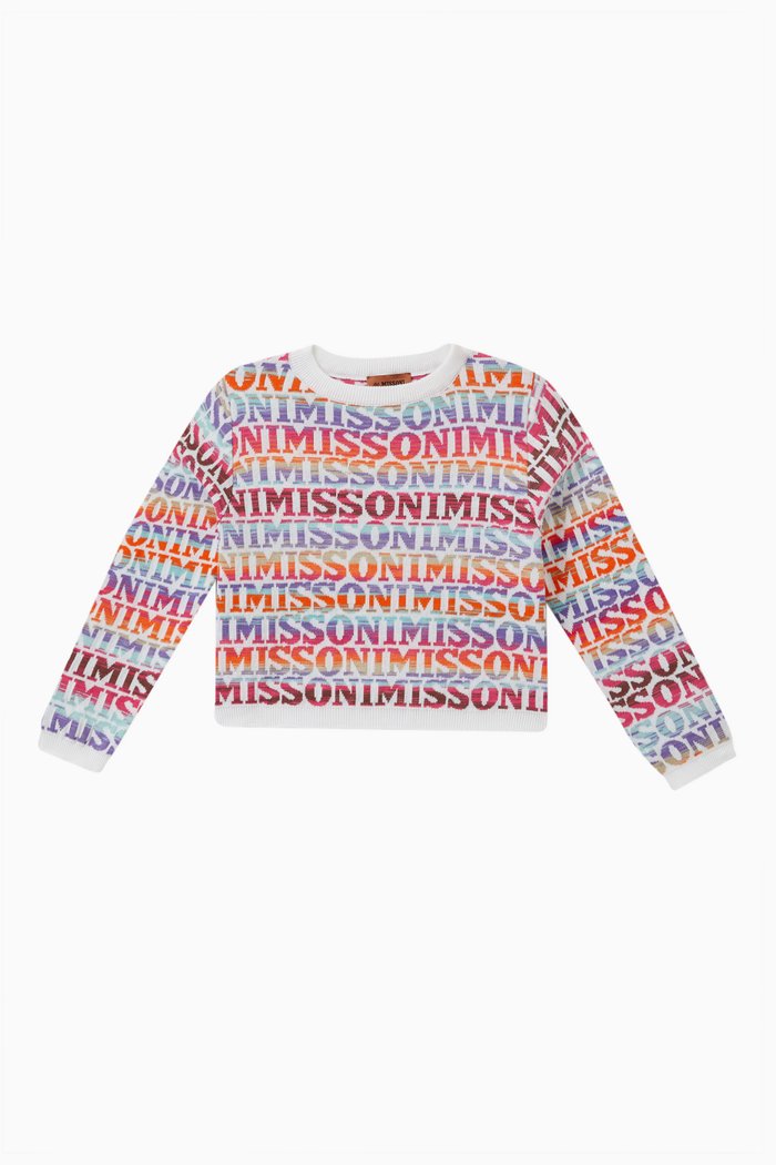 

Logo Intarsia-knit Sweater in Cotton, White