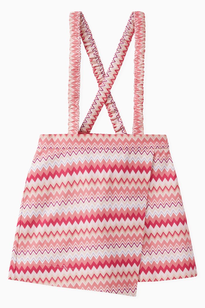 

Zigzag Wrap Shorts in Cotton, Pink