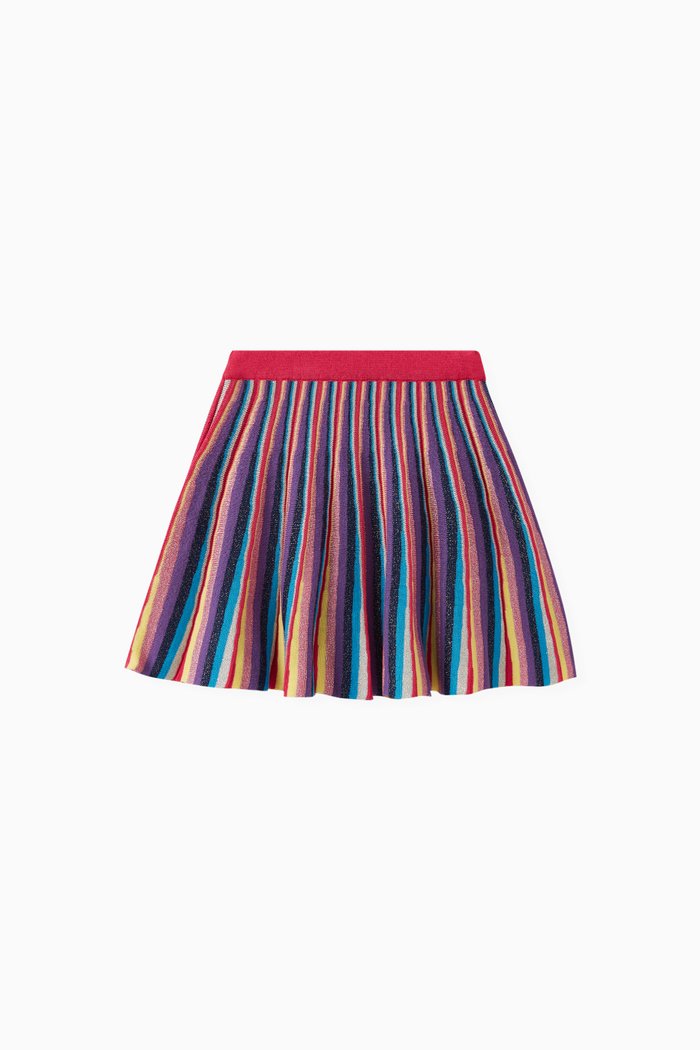 

Striped Detail Skirt in Cotton Knit, Multicolour
