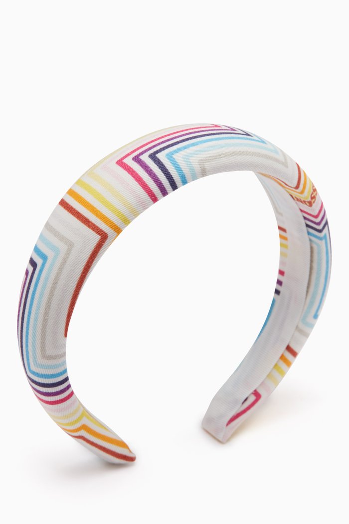 

Zigzag Hairband in Cotton Stretch, White