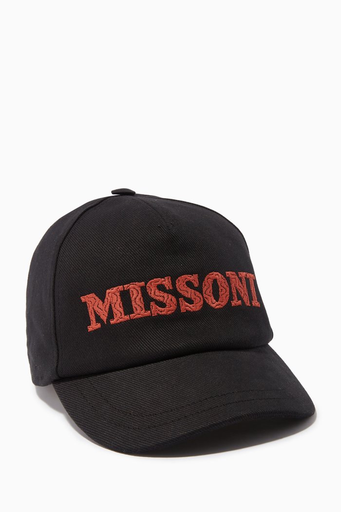 

Logo Baseball Cap in Cotton, Black