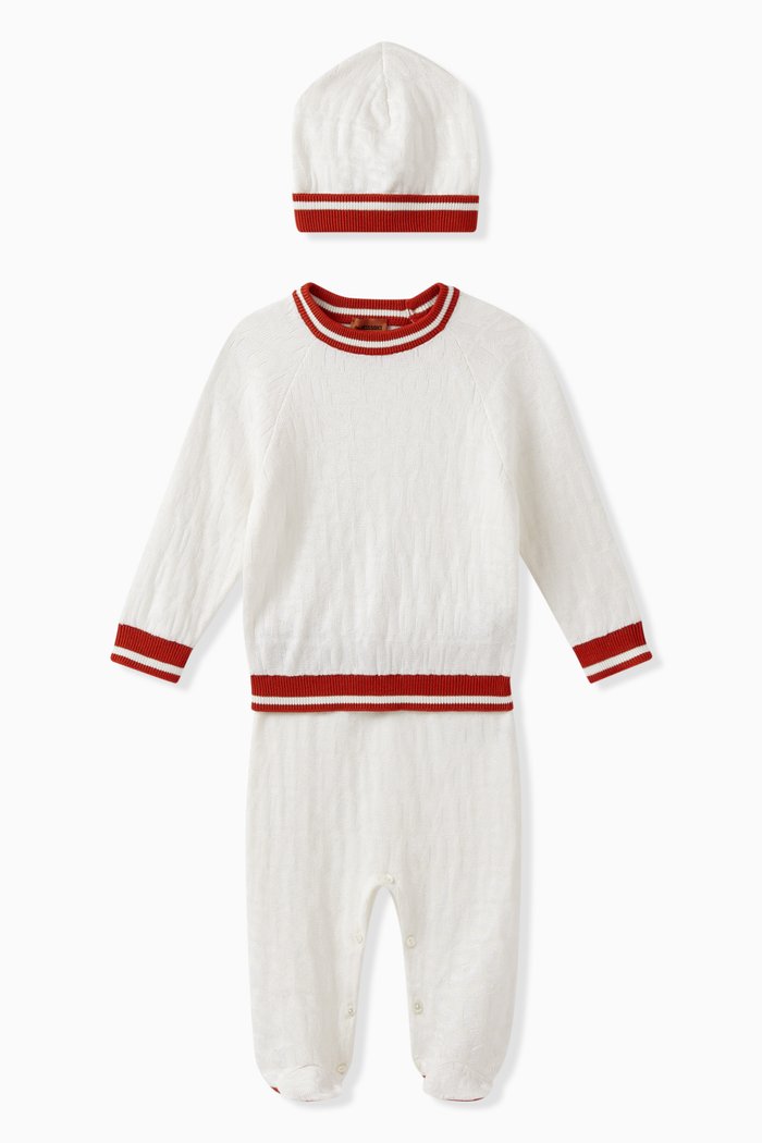 

Stripe-trims Pyjama Set, Neutral
