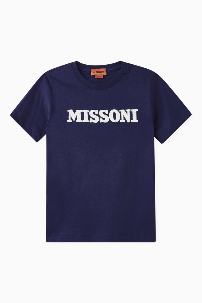 

Logo Print T-shirt in Cotton, Blue